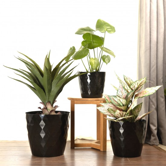 Plant Pots Crystal Black