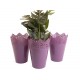 Set of 3 Plant Pots Indoor Crown Purple