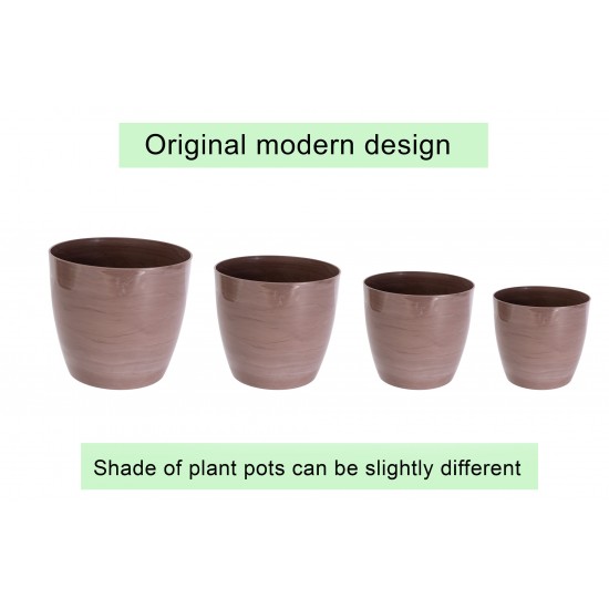 Plant Pots Indoor Marble Brown