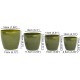 Set of 4 Plant Pots Indoor Various Sizes Marble Green