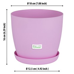 Pink Pastel Aga Mat Flower Pot with Saucer Tray