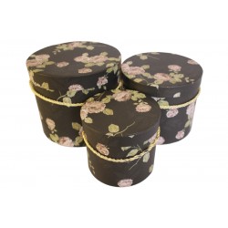 Luxury Gift Round Boxes with Lid Black Rose