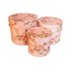 Luxury Gift Round Boxes with Lid Pink Rose