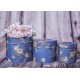 Luxury Gift Round Boxes with Lid Blue Rose