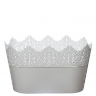 Flower Pots Oval CROWN-White